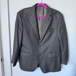 Ralph Lauren Lauren Dillards Men Blazer Size 40 Wool Silk Brown Houndstooth